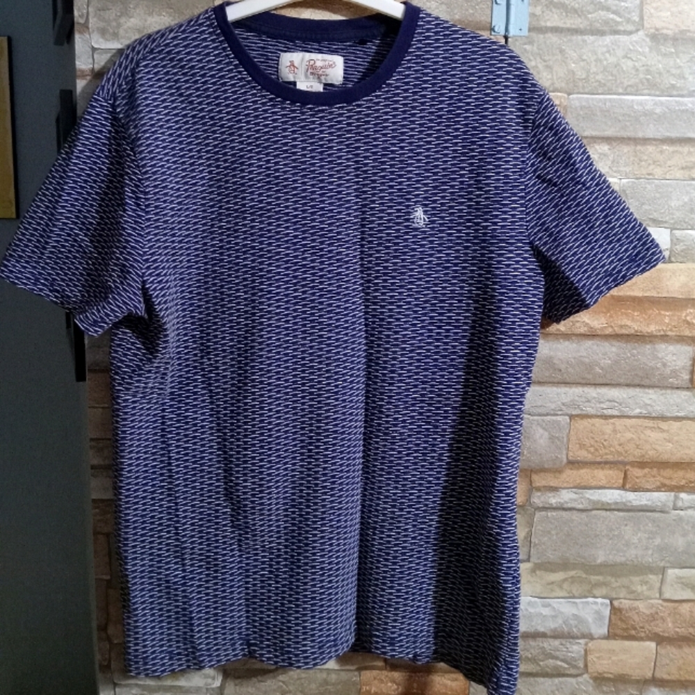 Original Penguin 🐧 Shirt Mens Large Navy/White